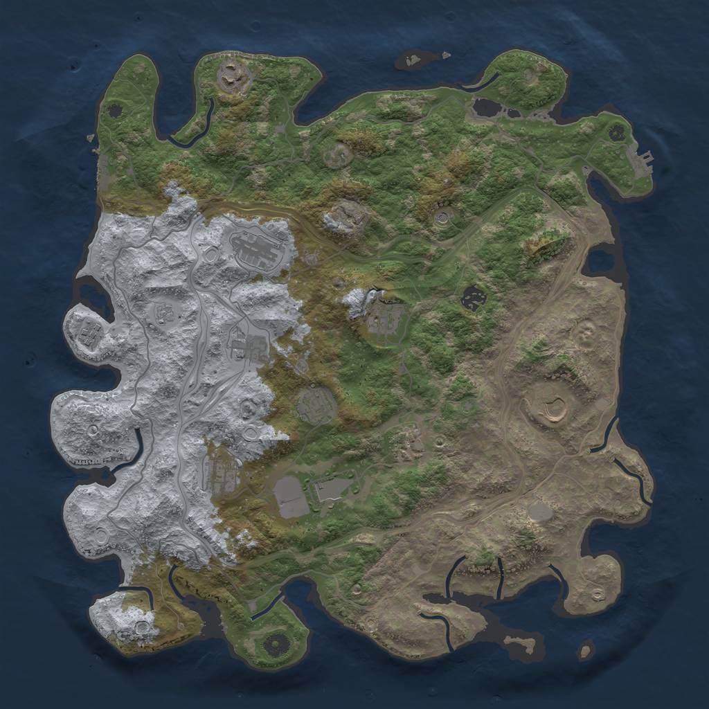 Rust Map: Procedural Map, Size: 4400, Seed: 31712, 20 Monuments