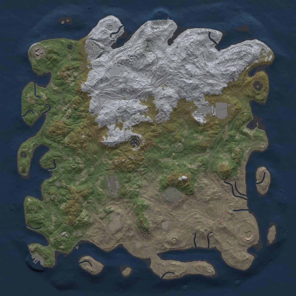 Rust Map: Procedural Map, Size: 4644, Seed: 4760, 18 Monuments