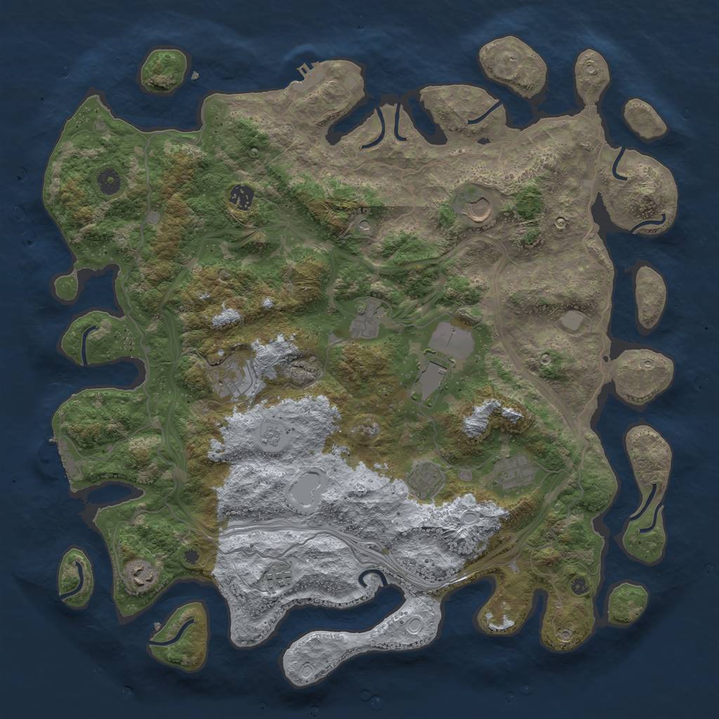 Rust Map: Procedural Map, Size: 4400, Seed: 85765157, 18 Monuments