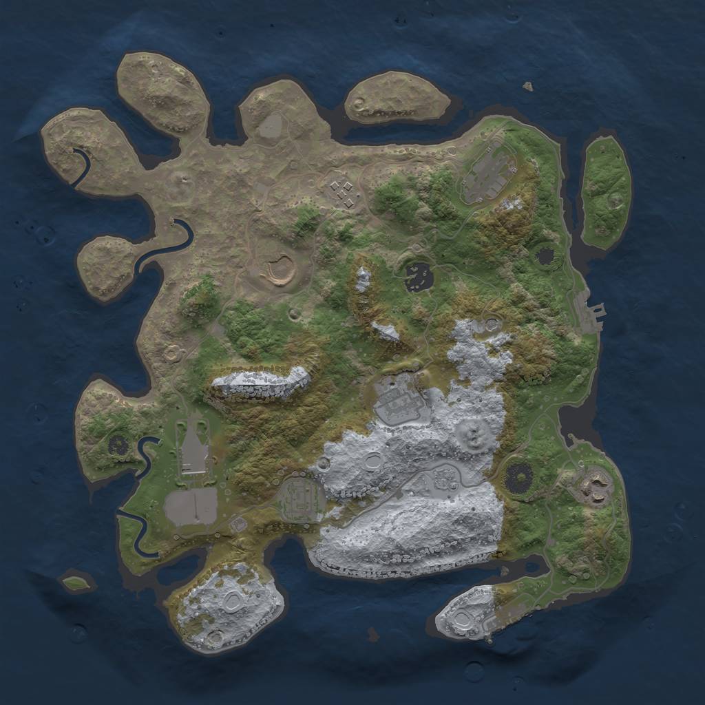Rust Map: Procedural Map, Size: 3500, Seed: 16922, 17 Monuments