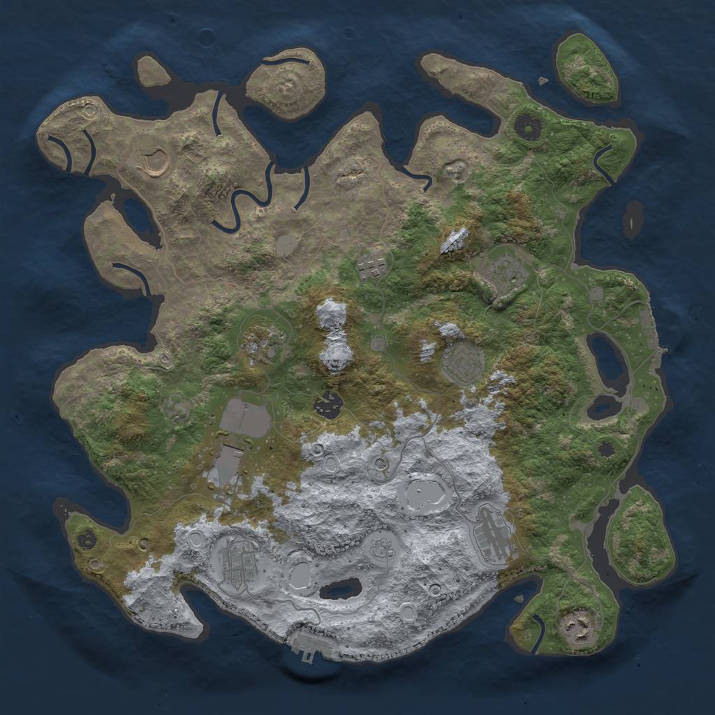 Rust Map: Procedural Map, Size: 3900, Seed: 141299770, 19 Monuments