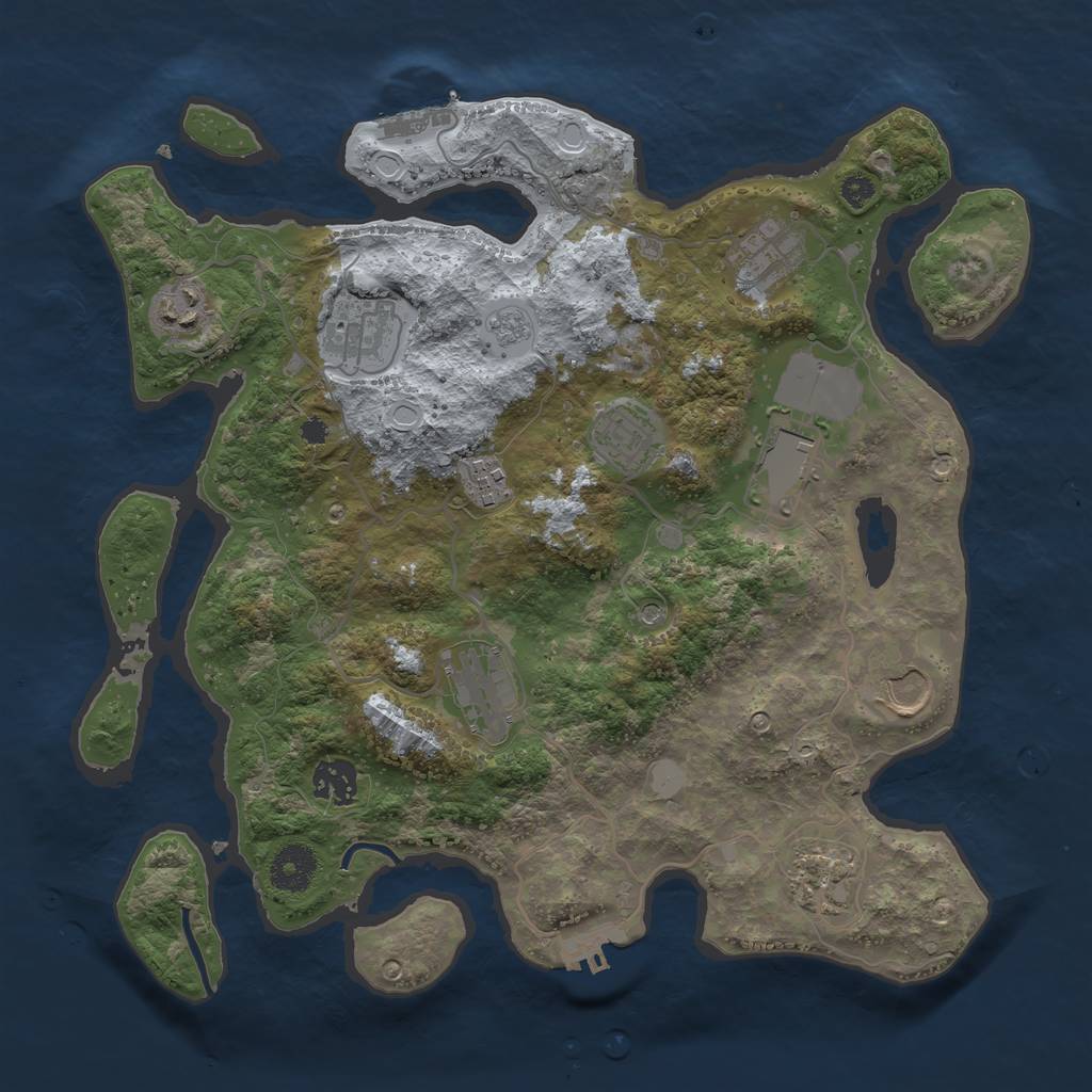 Rust Map: Procedural Map, Size: 3500, Seed: 586590606, 19 Monuments