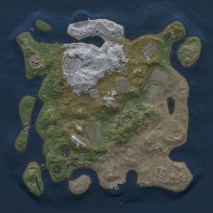 Thumbnail Rust Map: Procedural Map, Size: 3500, Seed: 586590606, 19 Monuments