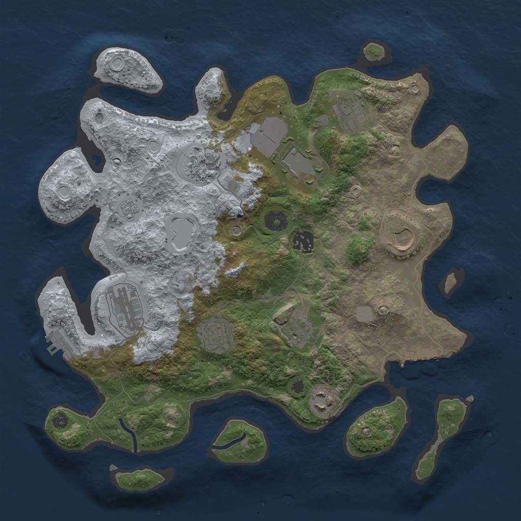 Rust Map: Procedural Map, Size: 3500, Seed: 20097967, 18 Monuments