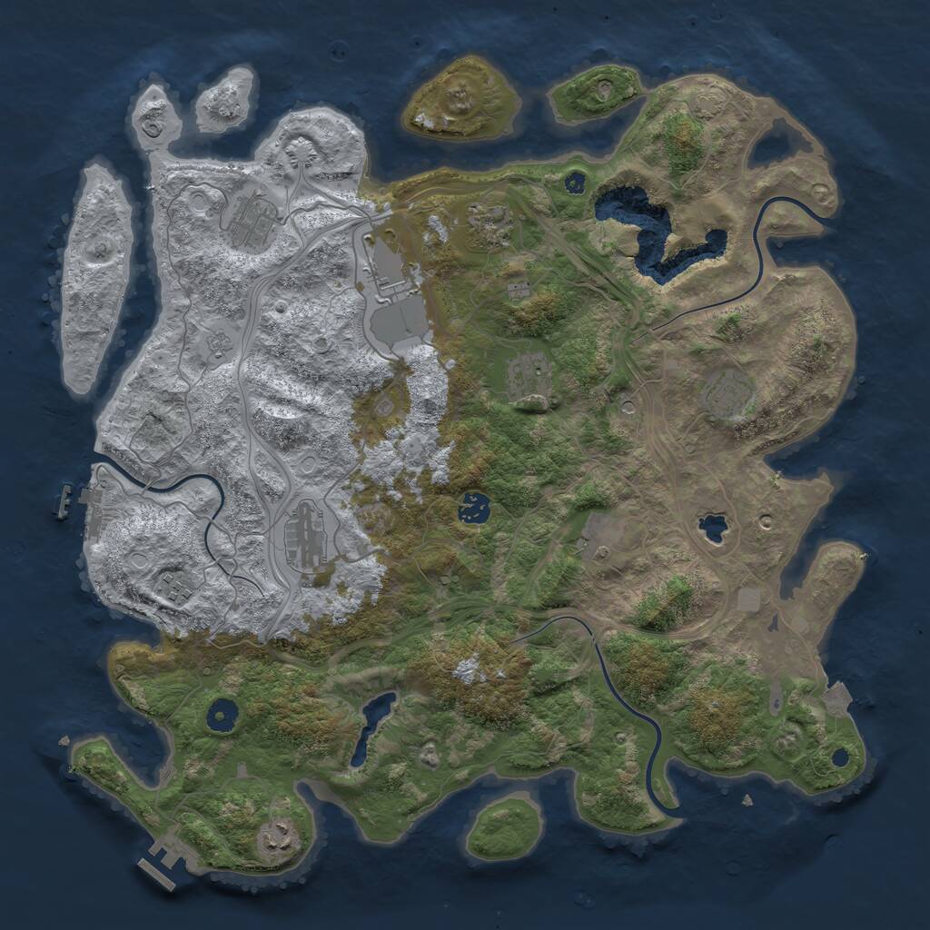 Rust Map: Procedural Map, Size: 4300, Seed: 74695181, 16 Monuments