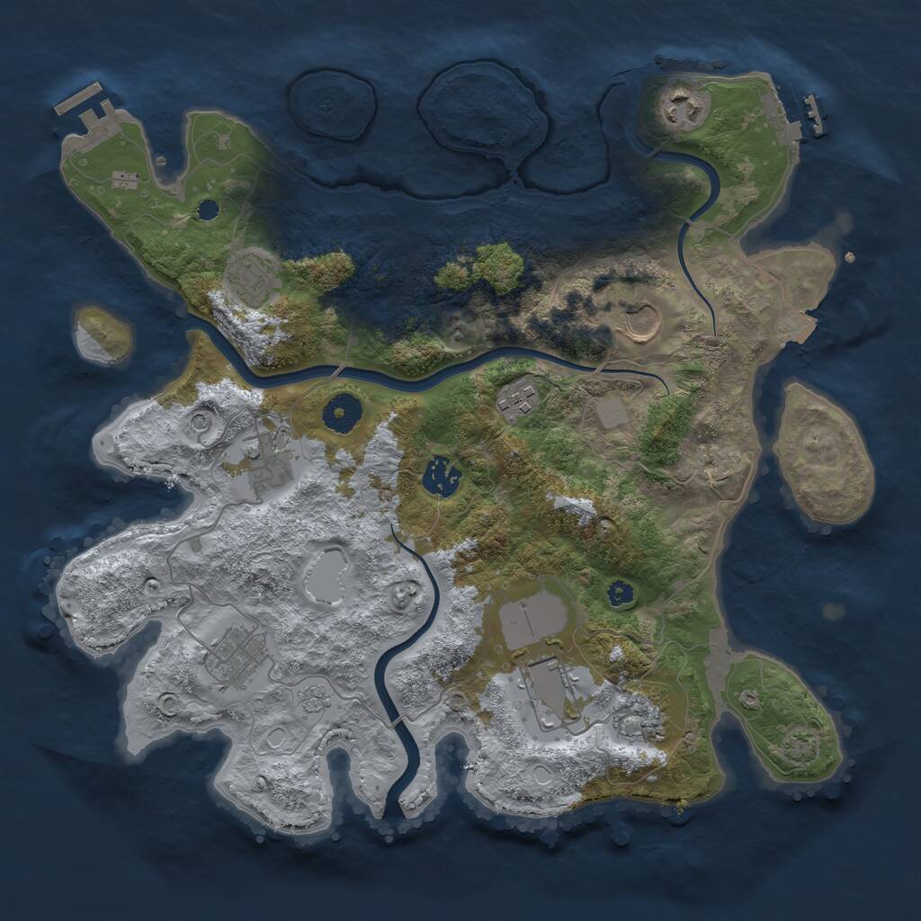 Rust Map: Procedural Map, Size: 3600, Seed: 88841249, 15 Monuments