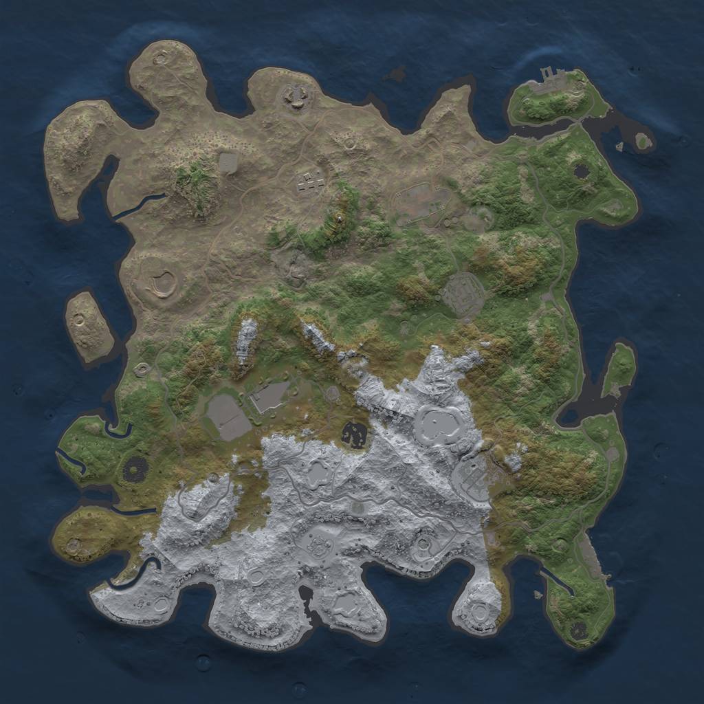 Rust Map: Procedural Map, Size: 4000, Seed: 40111952, 17 Monuments