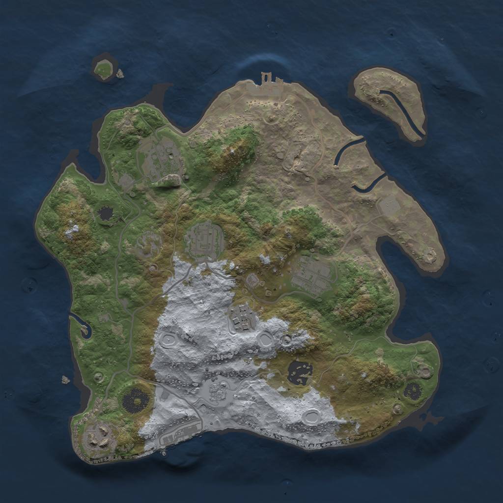 Rust Map: Procedural Map, Size: 3000, Seed: 591896, 14 Monuments