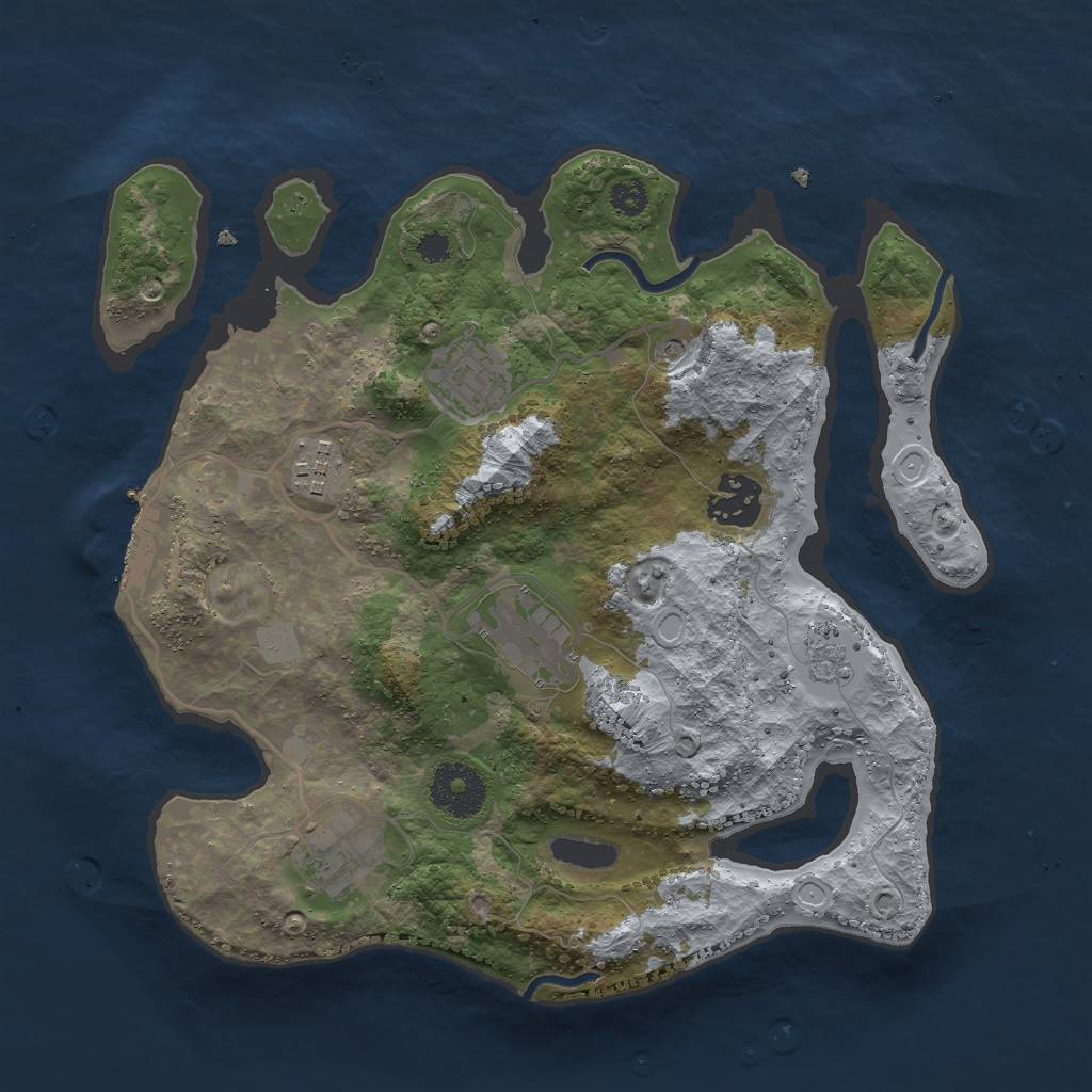 Rust Map: Procedural Map, Size: 3000, Seed: 2586125, 13 Monuments