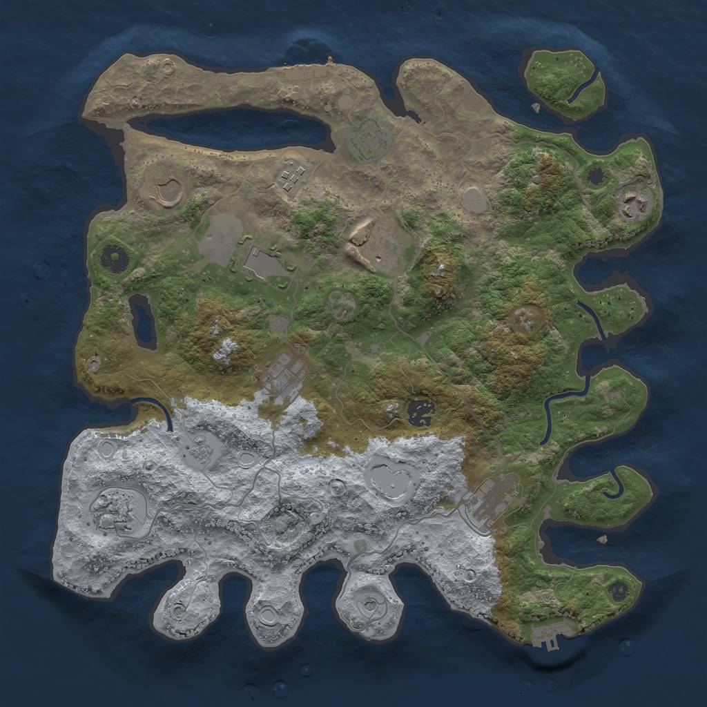 Rust Map: Procedural Map, Size: 3750, Seed: 9497539, 19 Monuments