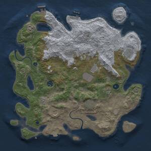 Thumbnail Rust Map: Procedural Map, Size: 3850, Seed: 971131340, 14 Monuments