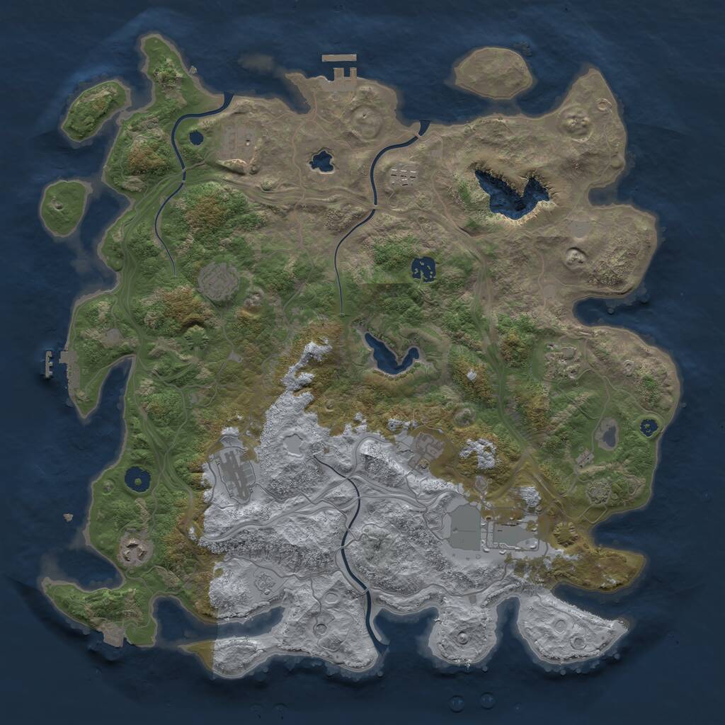 Rust Map: Procedural Map, Size: 4250, Seed: 55610, 15 Monuments