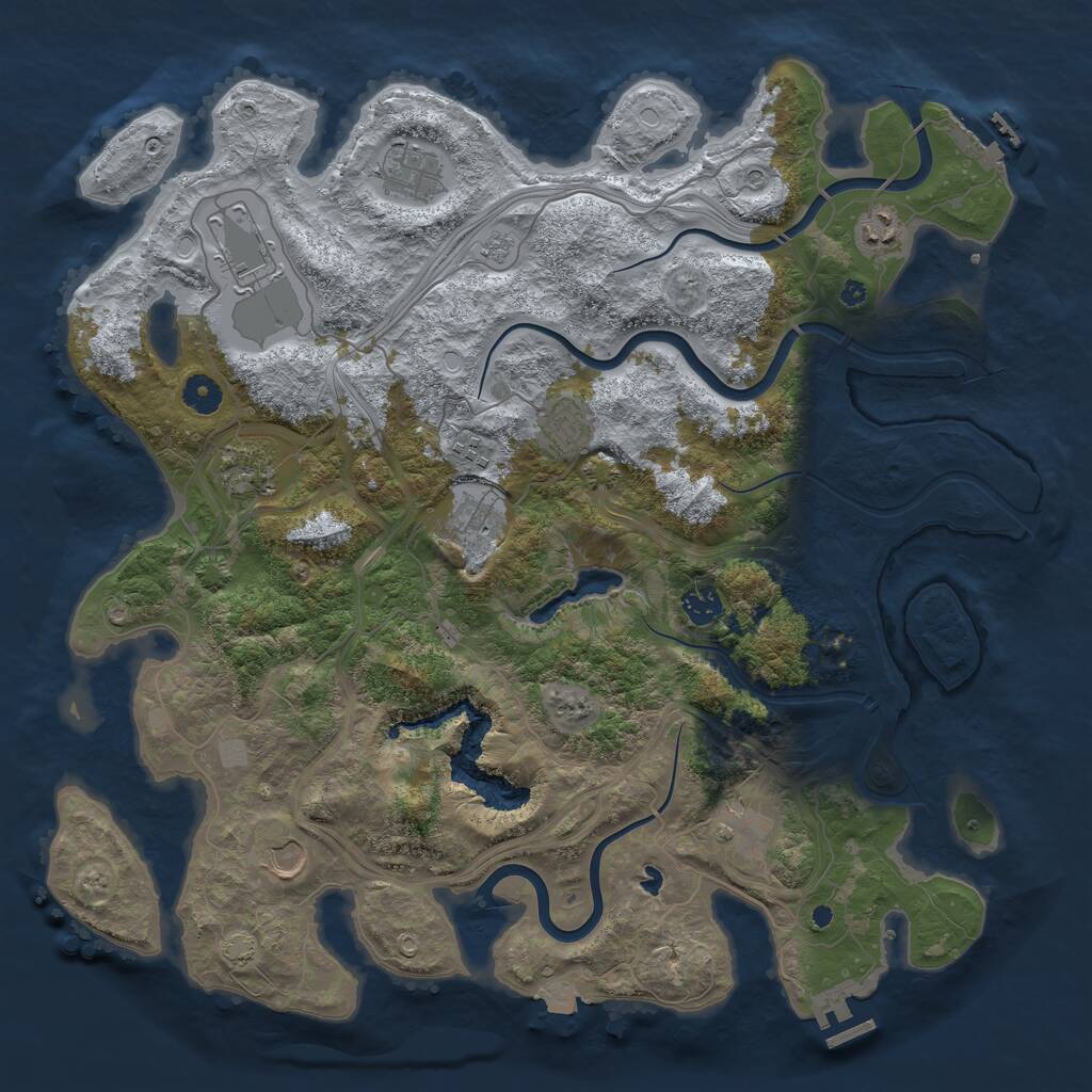 Rust Map: Procedural Map, Size: 4250, Seed: 592262070, 16 Monuments
