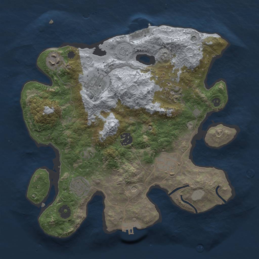 Rust Map: Procedural Map, Size: 3000, Seed: 1964639543, 15 Monuments