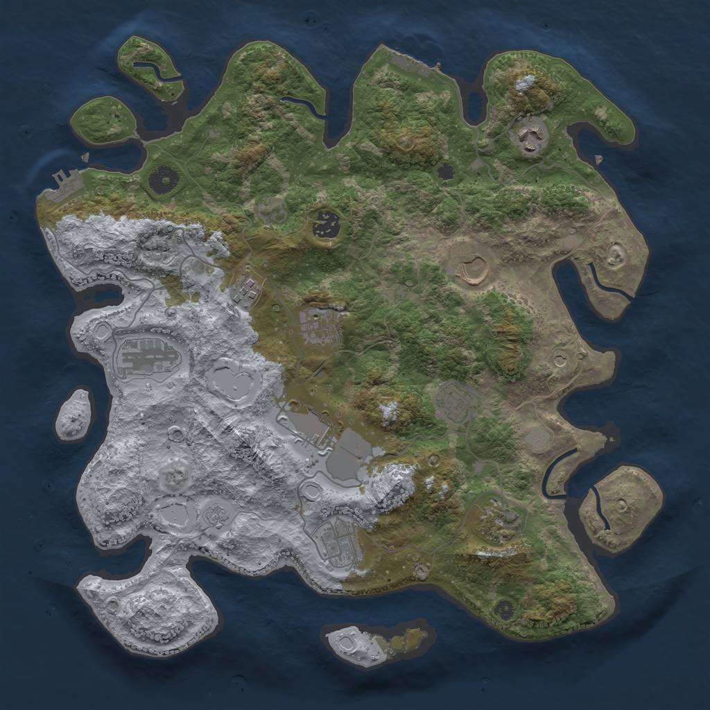 Rust Map: Procedural Map, Size: 3800, Seed: 12024897, 19 Monuments