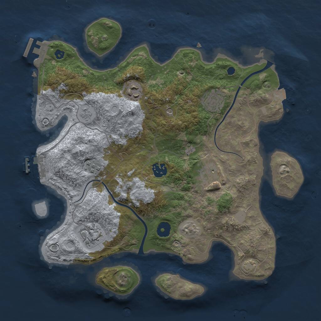 Rust Map: Procedural Map, Size: 3300, Seed: 756768557, 12 Monuments