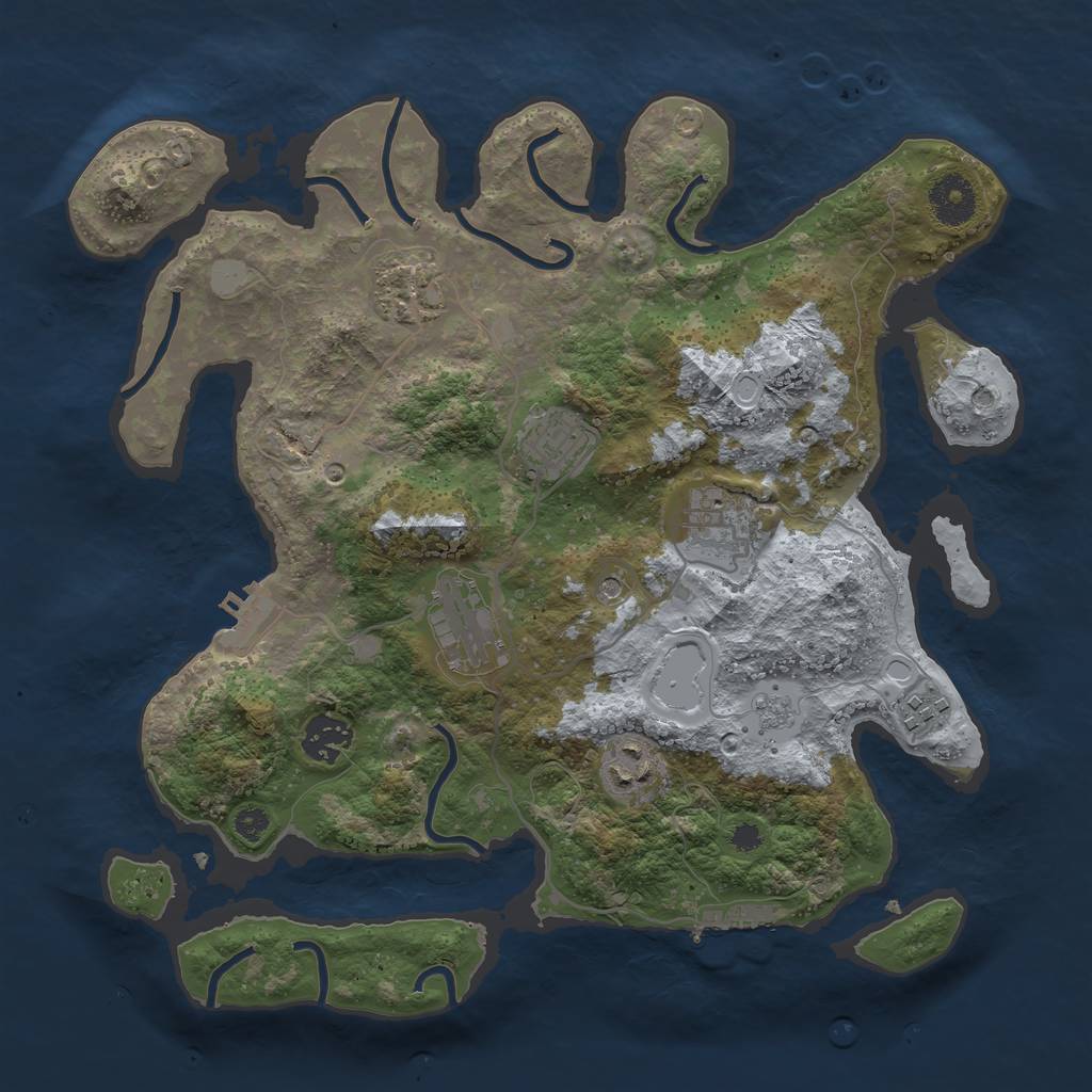 Rust Map: Procedural Map, Size: 3400, Seed: 9823426, 16 Monuments