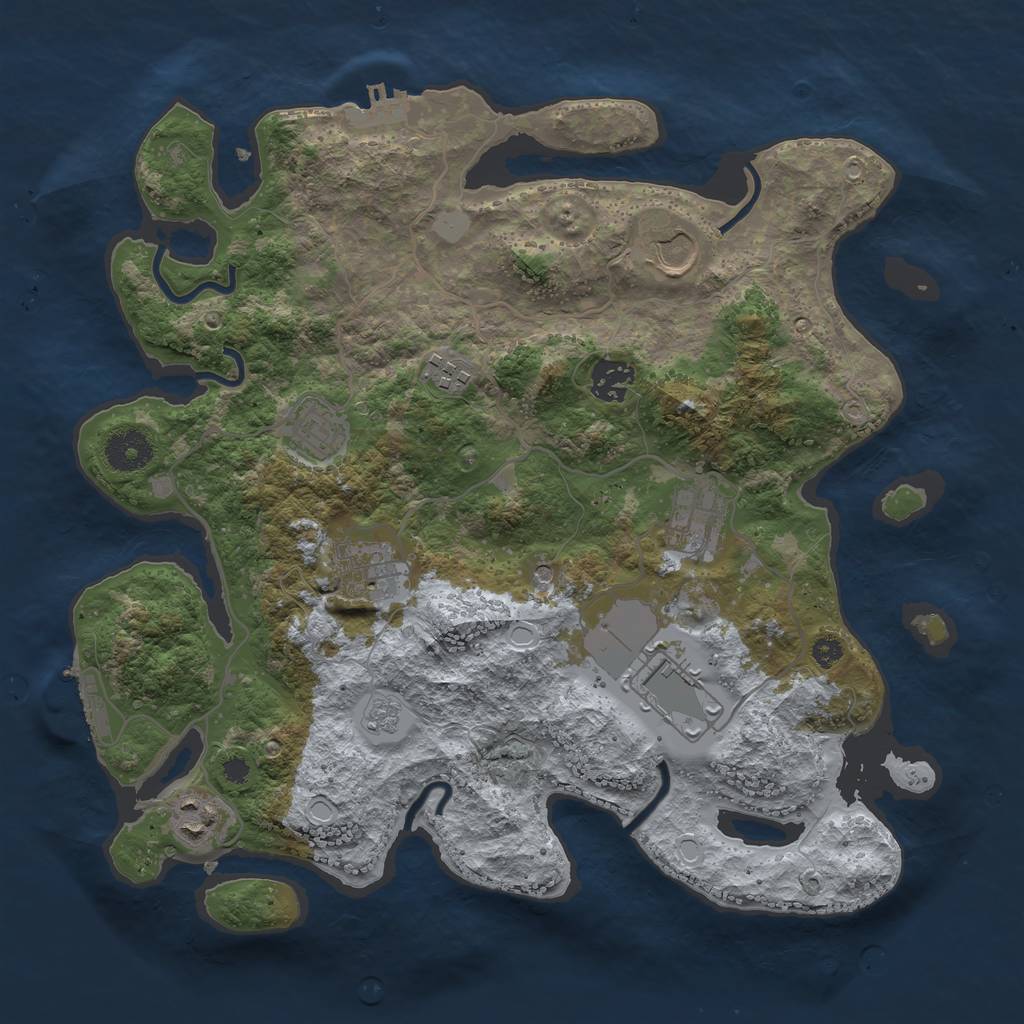 Rust Map: Procedural Map, Size: 3500, Seed: 12372, 17 Monuments
