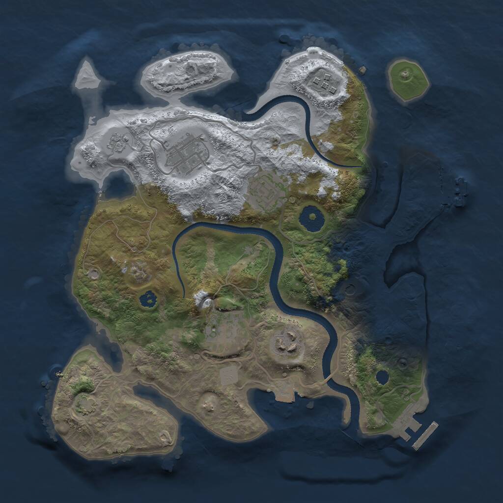 Rust Map: Procedural Map, Size: 3000, Seed: 5782, 11 Monuments