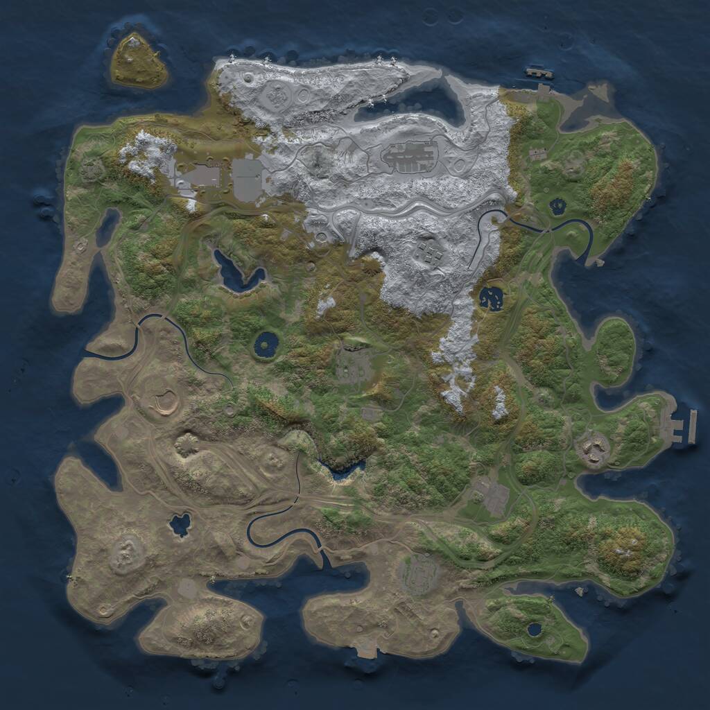 Rust Map: Procedural Map, Size: 4250, Seed: 85072023, 15 Monuments