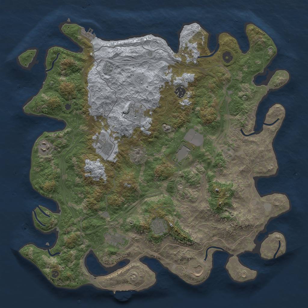 Rust Map: Procedural Map, Size: 4300, Seed: 1499612300, 18 Monuments