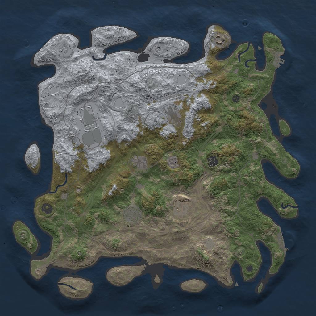 Rust Map: Procedural Map, Size: 4300, Seed: 1623868255, 17 Monuments