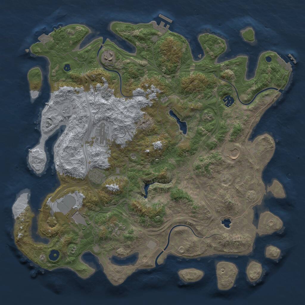 Rust Map: Procedural Map, Size: 4250, Seed: 881847915, 14 Monuments