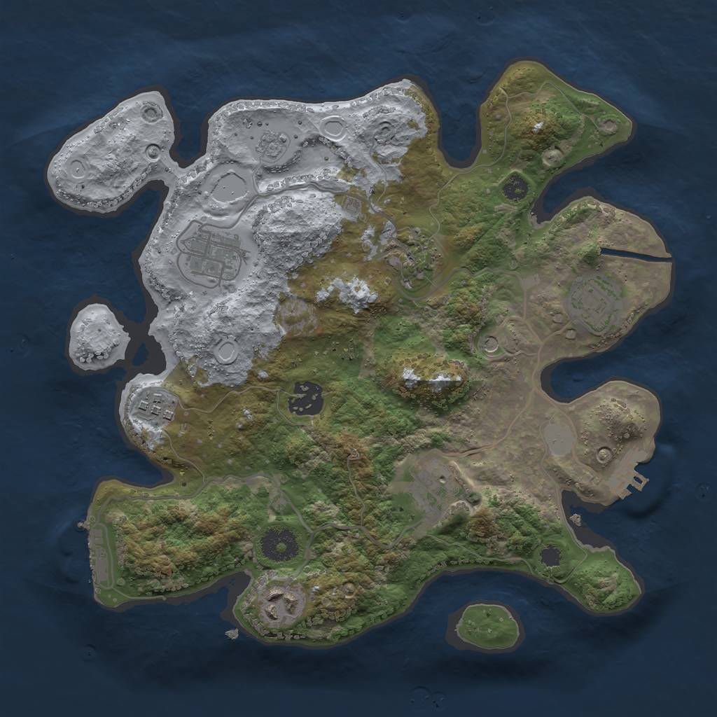 Rust Map: Procedural Map, Size: 3000, Seed: 2023968099, 16 Monuments