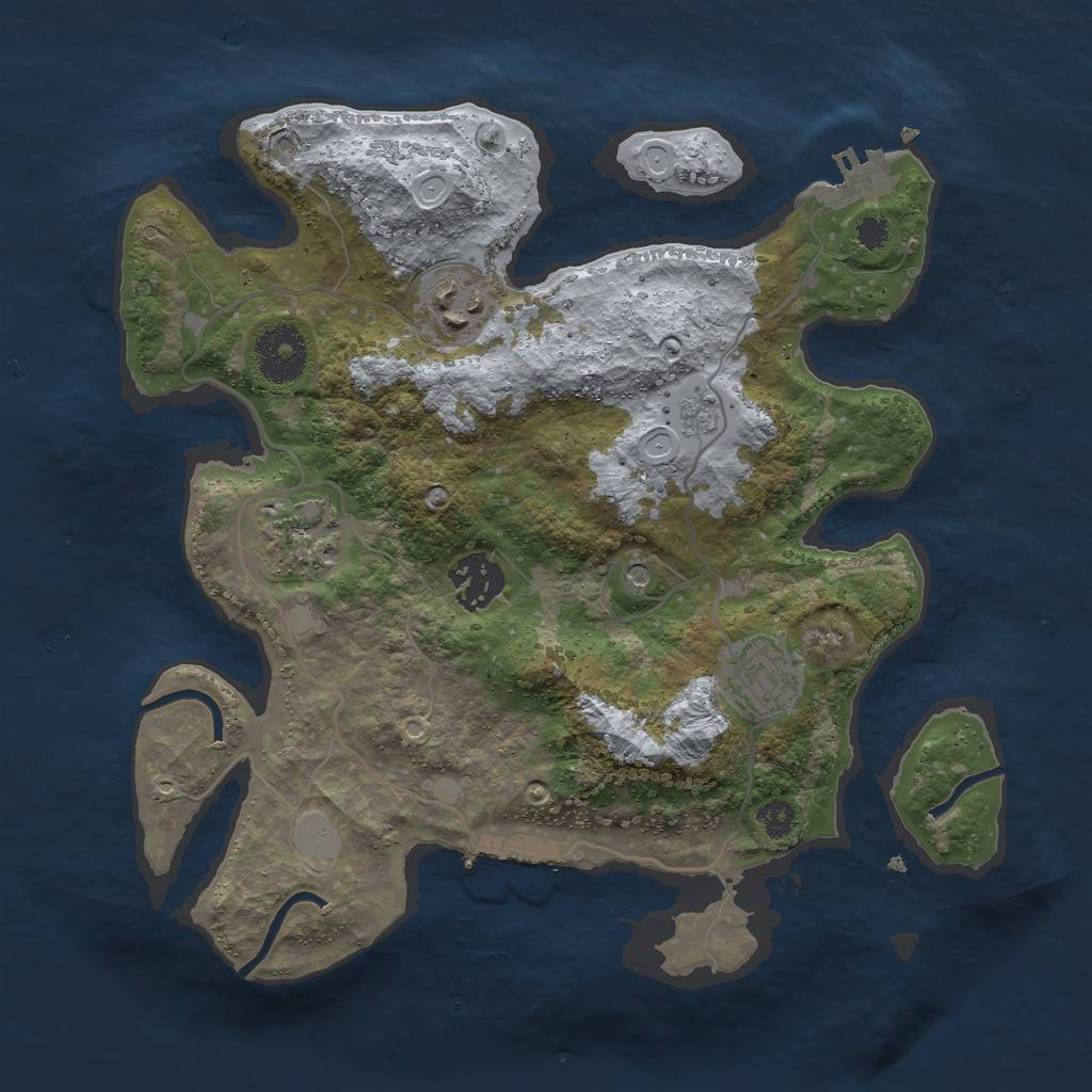 Rust Map: Procedural Map, Size: 3000, Seed: 92139664, 13 Monuments