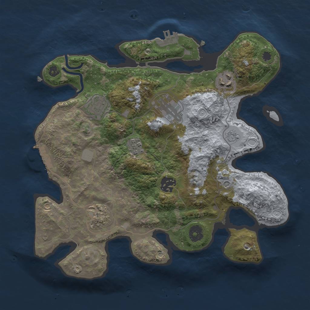 Rust Map: Procedural Map, Size: 3000, Seed: 418890038, 15 Monuments