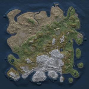 Thumbnail Rust Map: Procedural Map, Size: 3850, Seed: 842639834, 16 Monuments