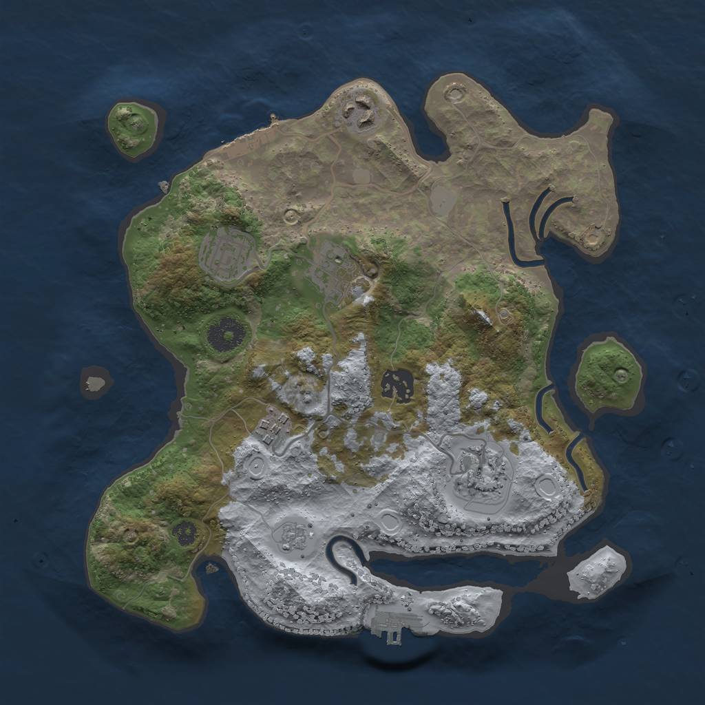 Rust Map: Procedural Map, Size: 3000, Seed: 796664, 14 Monuments