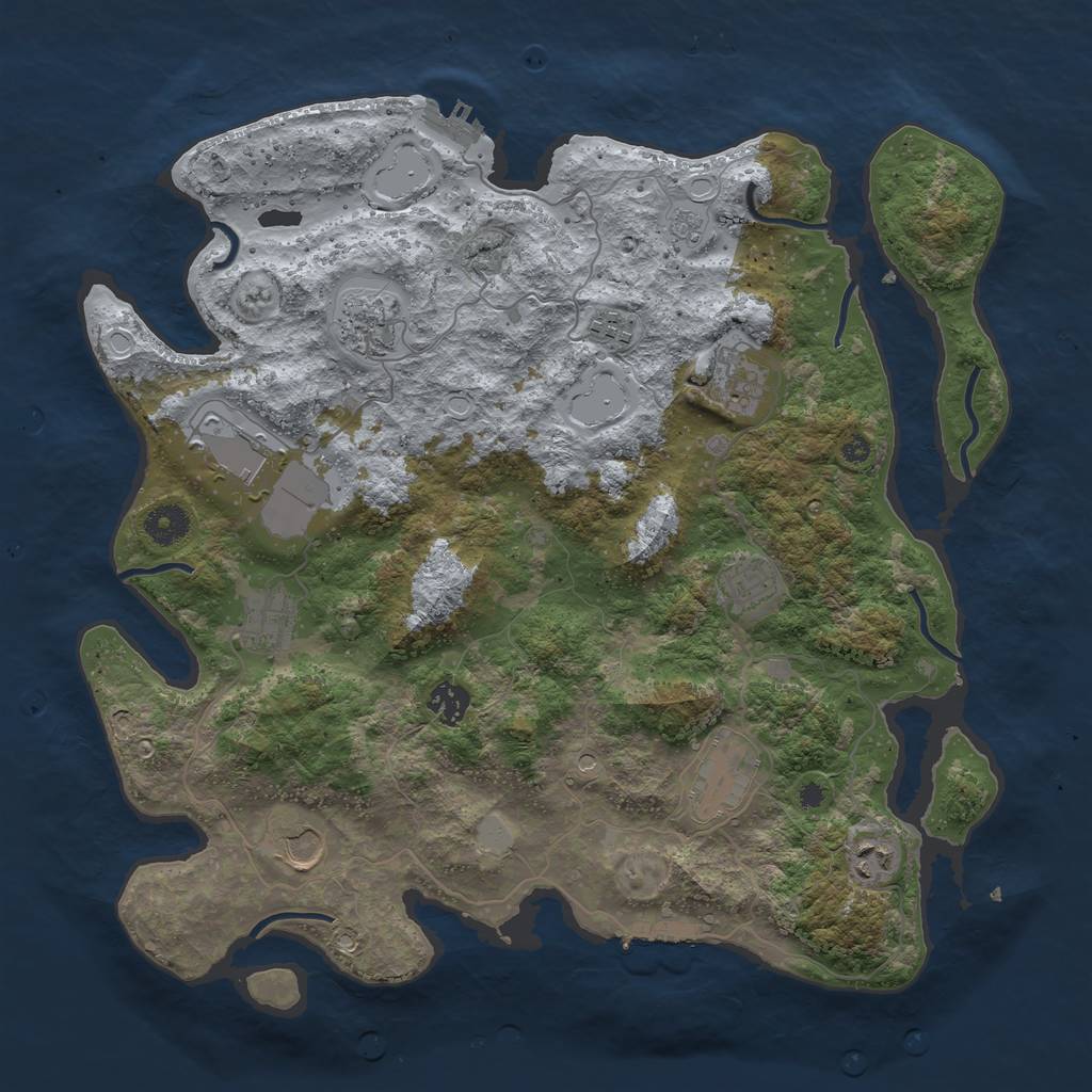 Rust Map: Procedural Map, Size: 3900, Seed: 65683756, 19 Monuments