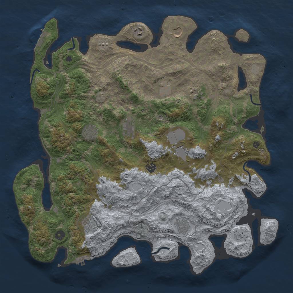 Rust Map: Procedural Map, Size: 4400, Seed: 40666488, 20 Monuments