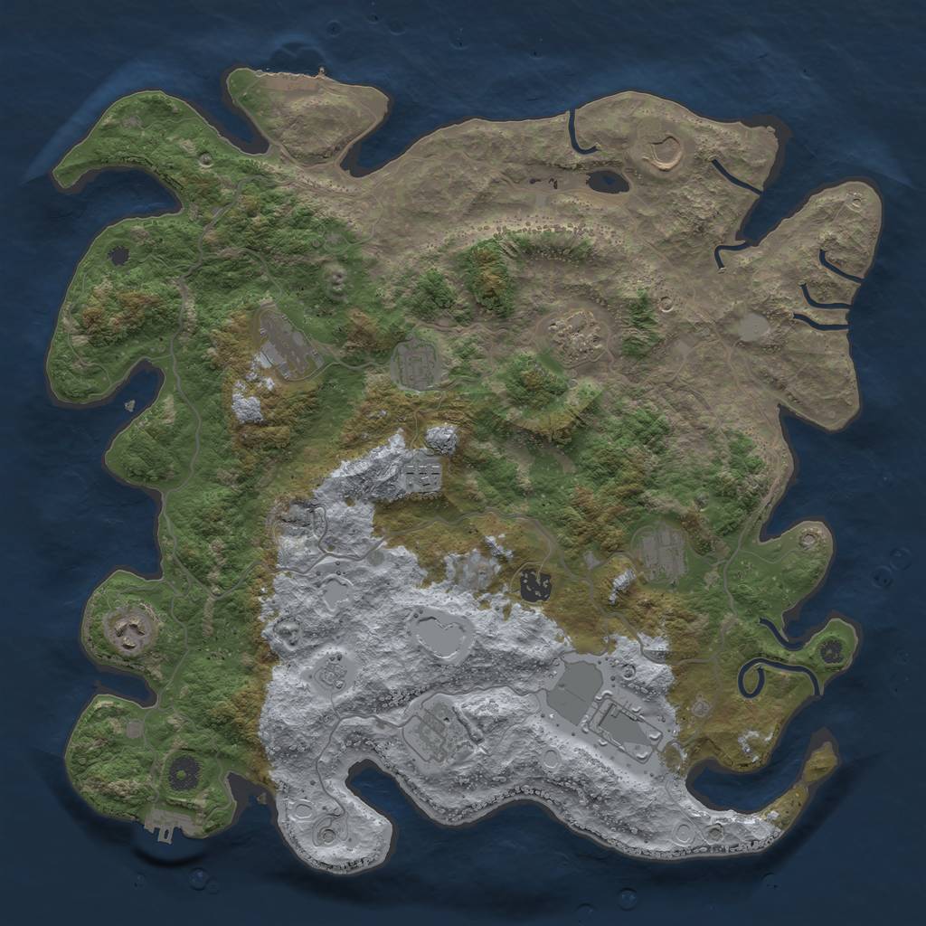 Rust Map: Procedural Map, Size: 4100, Seed: 61248317, 19 Monuments