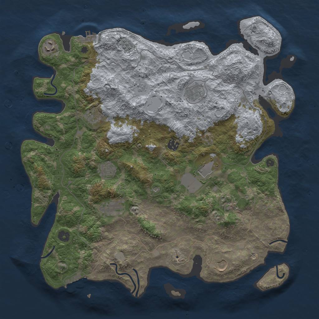Rust Map: Procedural Map, Size: 4100, Seed: 92301908, 19 Monuments