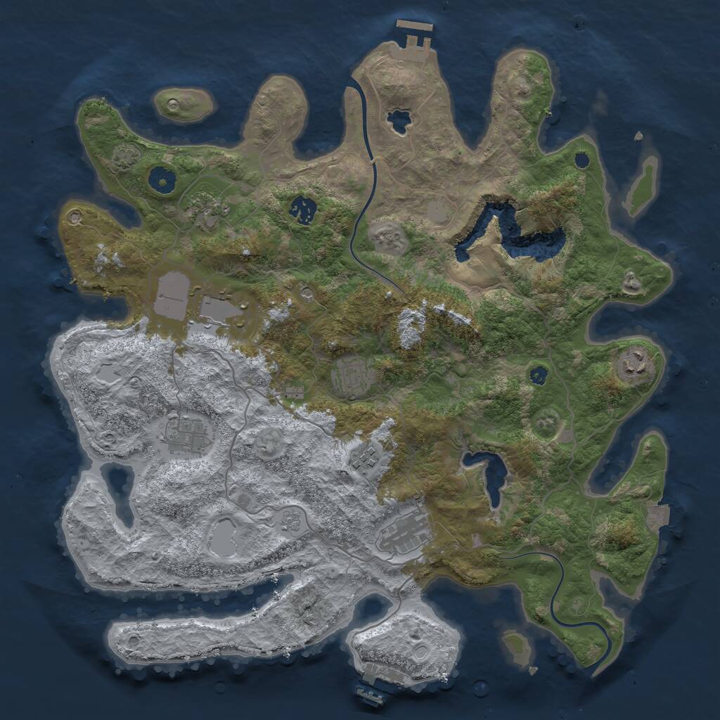 Rust Map: Procedural Map, Size: 4000, Seed: 549, 14 Monuments