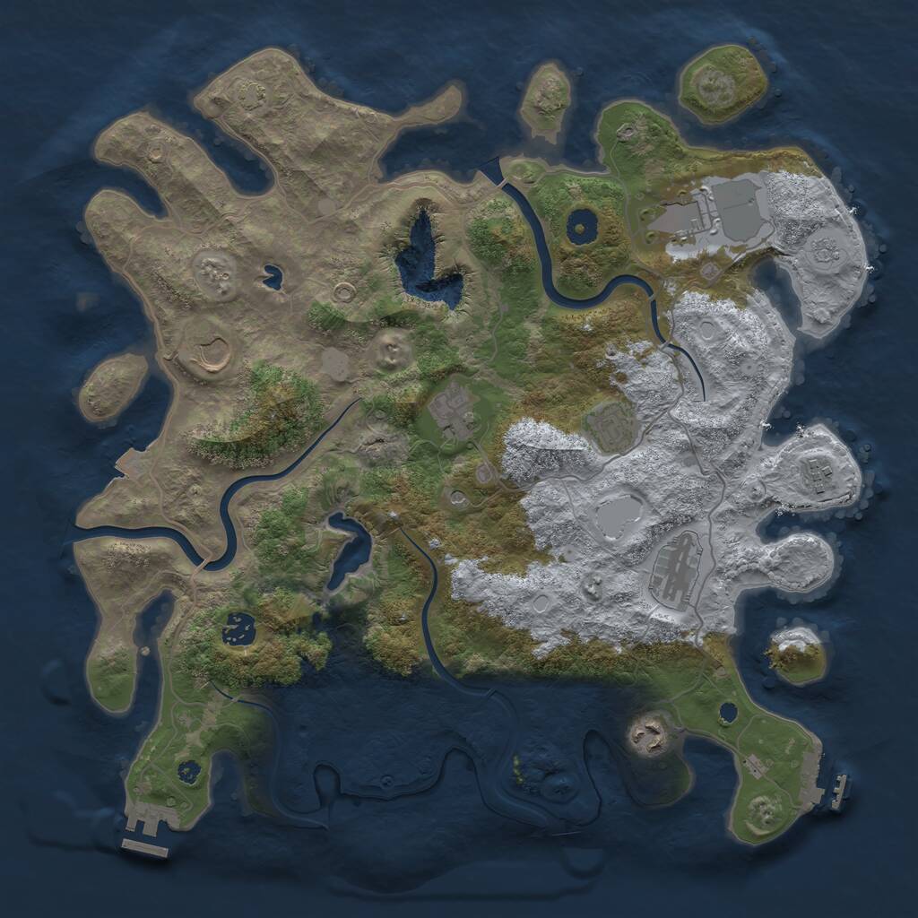 Rust Map: Procedural Map, Size: 4000, Seed: 311, 14 Monuments