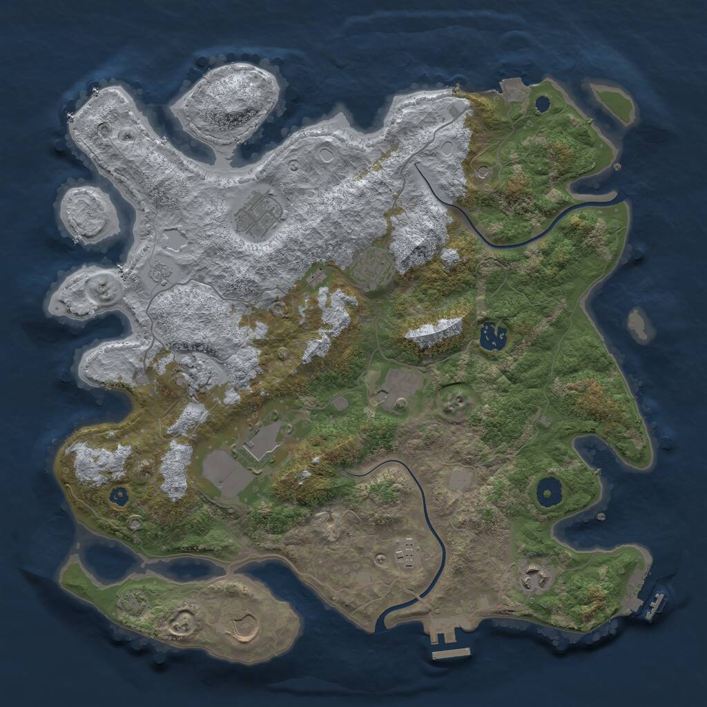 Rust Map: Procedural Map, Size: 3750, Seed: 282665163, 15 Monuments