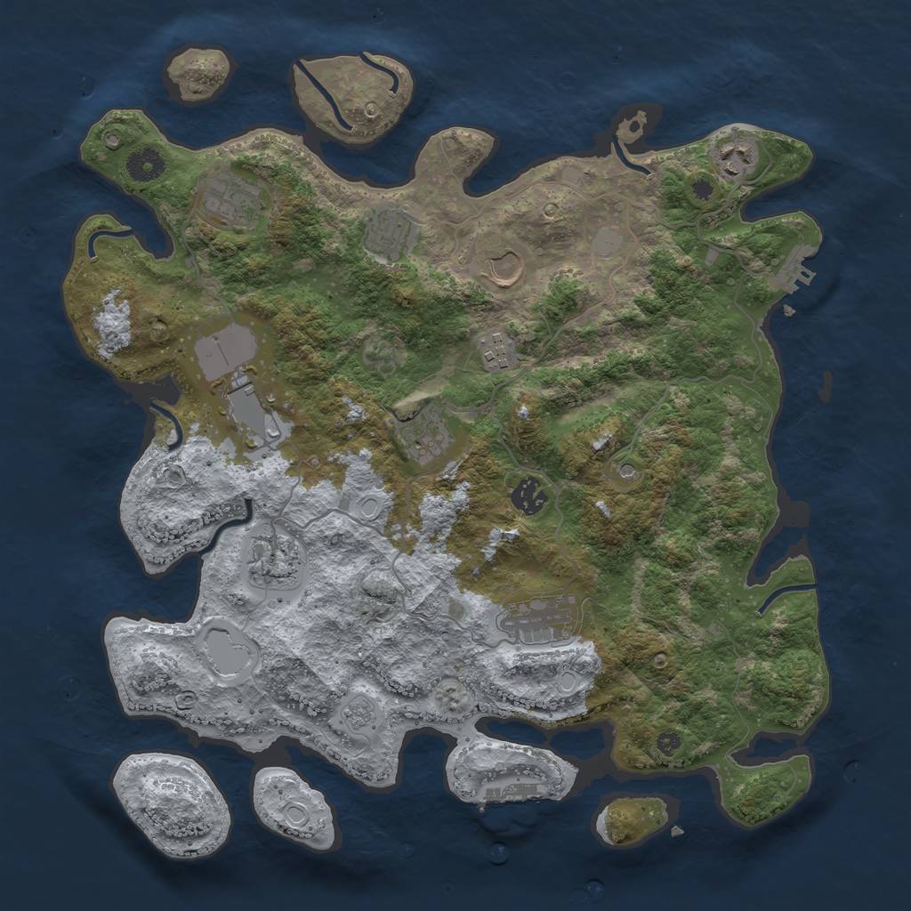 Rust Map: Procedural Map, Size: 3850, Seed: 574517154, 19 Monuments