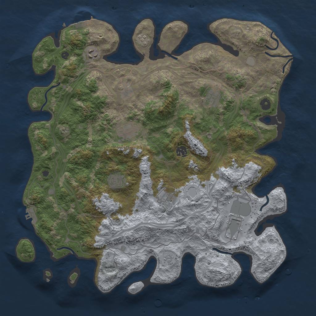 Rust Map: Procedural Map, Size: 4250, Seed: 707858844, 18 Monuments