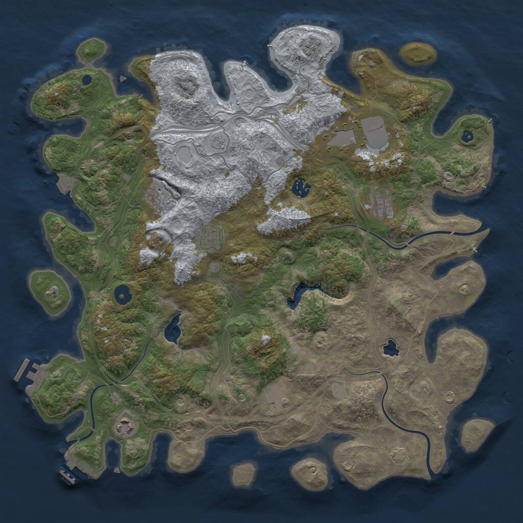 Rust Map: Procedural Map, Size: 4250, Seed: 85411807, 14 Monuments