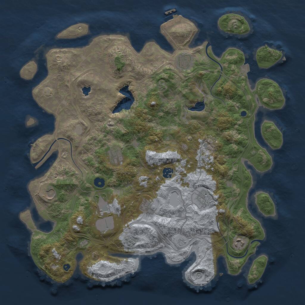 Rust Map: Procedural Map, Size: 4300, Seed: 342182078, 14 Monuments