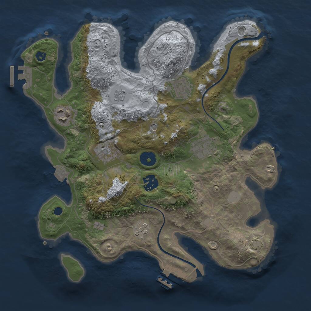 Rust Map: Procedural Map, Size: 3000, Seed: 358388, 12 Monuments