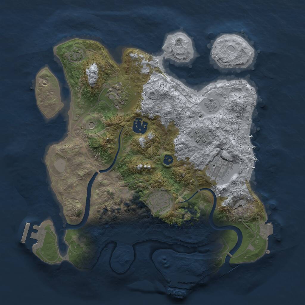 Rust Map: Procedural Map, Size: 3000, Seed: 1659962773, 11 Monuments