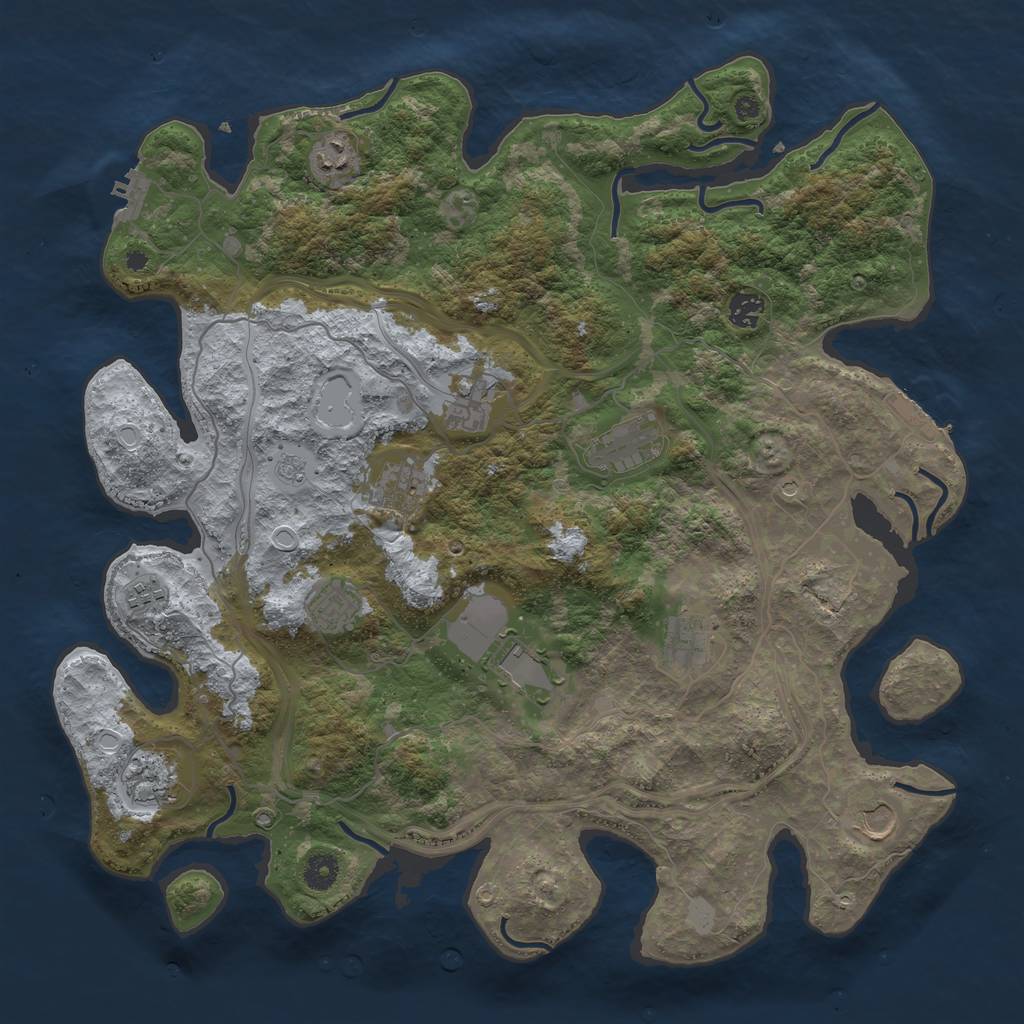 Rust Map: Procedural Map, Size: 4250, Seed: 1740763846, 20 Monuments