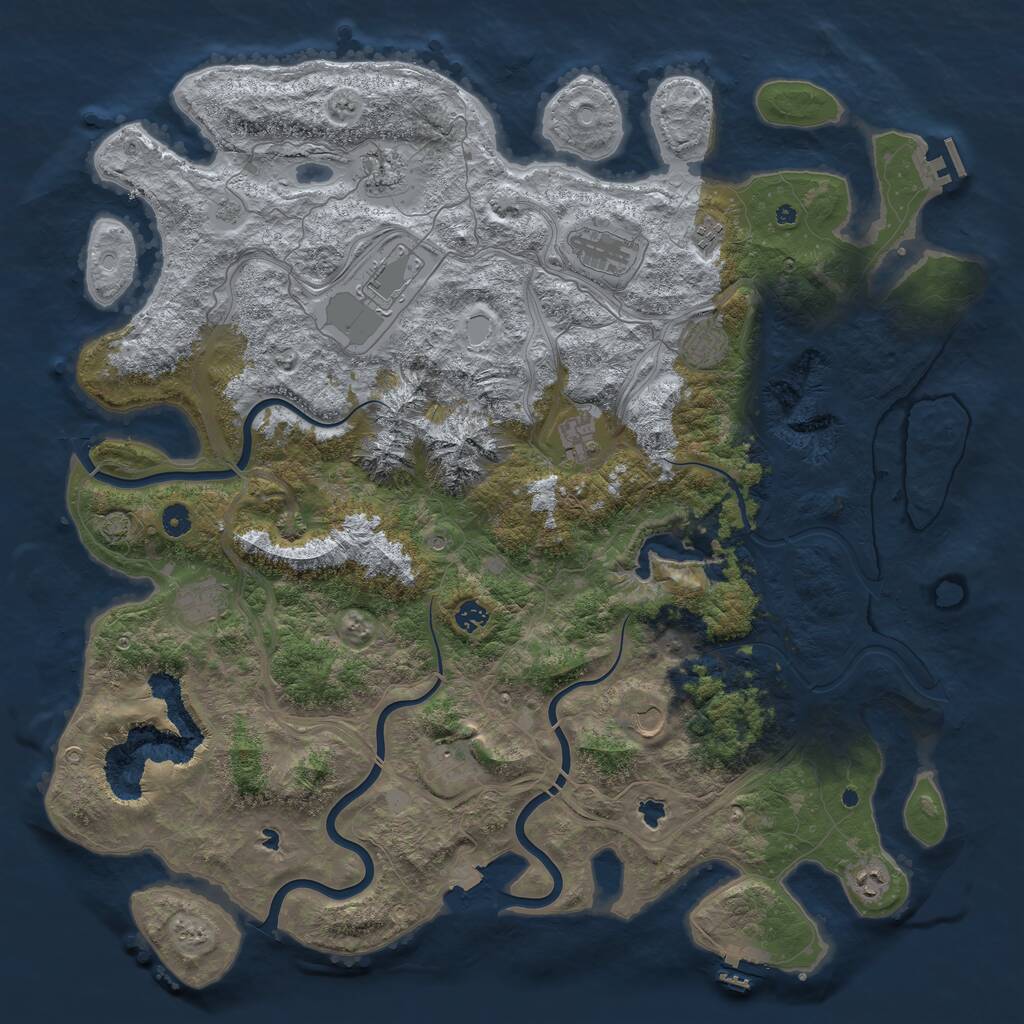 Rust Map: Procedural Map, Size: 5000, Seed: 399809526, 17 Monuments