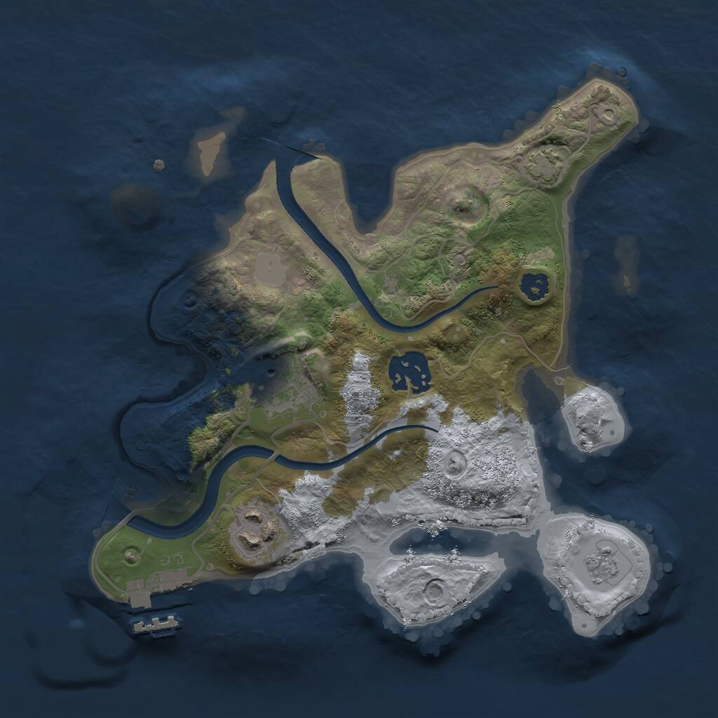 Rust Map: Procedural Map, Size: 2500, Seed: 695769, 7 Monuments