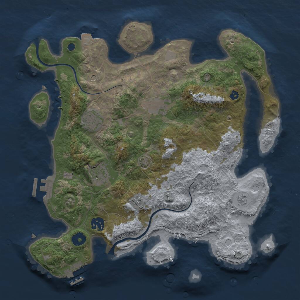 Rust Map: Procedural Map, Size: 3300, Seed: 12463, 11 Monuments