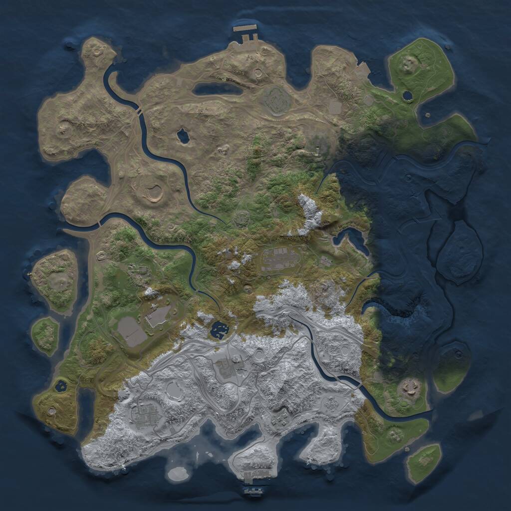 Rust Map: Procedural Map, Size: 4400, Seed: 931471730, 17 Monuments